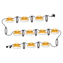 LED Construction String Lights - 100 Foot Length - 100 Total Watts - 12000 Total Lumens - 120-277V - Yellow Finish
