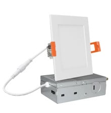 12 Inch Square Edge Lit Recessed LED Downlight - 24 Watt- 1800 Lumens - Color Selectable 27K/30K/35K/40K/50K - 120V - Dimmable - Recessed Can Not Required