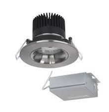 3.5 Inch LED Gimbal Round Downlight - Brushed Nickel - 12 Watt - 850 Lumens - Color Temperature Selectable 2700K/3000K/3500K/4000K/5000K - 120V - Dimmable - Recessed Can Not Required