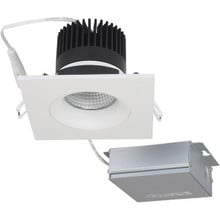 3.5 Inch LED Gimbal Square Downlight - White - 12 Watt - 850 Lumens - Color Temperature Selectable 2700K/3000K/3500K/4000K/5000K - 120V - Dimmable - Recessed Can Not Required