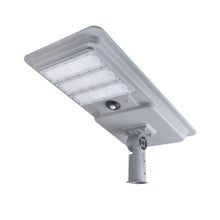 LED Solar Street Light - 80 Watt - 8000 Lumens - 5000K Daylight - Slipfitter Mount - with Motion Sensor - White Finish