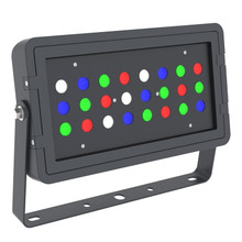 DMX512 Compatible RGBW Color Changing Flood Light Black Square Fixture 72W