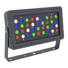 DMX512 Compatible RGBW Color Changing Flood Light Black Square Fixture 96W