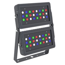 DMX512 Compatible RGBW Color Changing Flood Light Black Square Fixture 144W