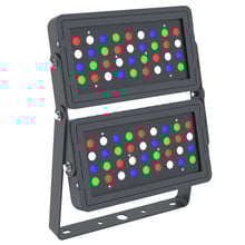 DMX512 Compatible RGBW Color Changing Flood Light Black Square Fixture 192W