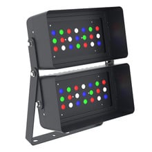 DMX512 Compatible RGBW Color Changing Flood Light Black Square Fixture 144W With Full Glare Shield