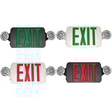 LED MR16 Exit Combos - Commercial Exit Fixtures With Emergency Lights - Choose Your Letter and Housing Color