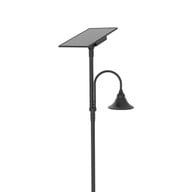 Designer Bell LED Single Head Solar Post Top - 20 Inch Diameter - 50 Watt - 8000 Lumens - Color Temperature Selectable 30K/40K/50K - 3 Inch Tennon Adaptor - Bronze Finish