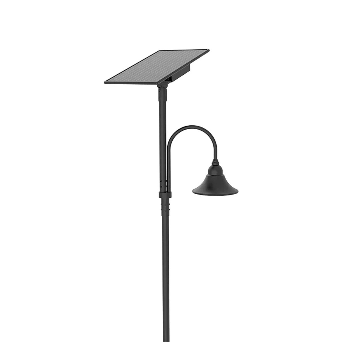 Designer Bell LED Single Head Solar Post Top - 23 Inch Diameter - 50 Watt - 8000 Lumens - Color Temperature Selectable 30K/40K/50K - 3 Inch Tennon Adaptor - Bronze Finish