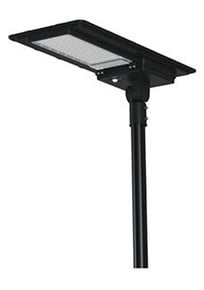LED Solar Street Light - 80 Watt - 12000 Lumens - 6000K Daylight - Post Mount - with Programmable Motion Sensor - Black Finish