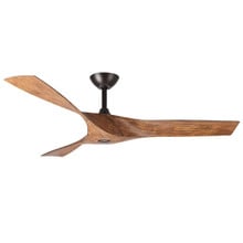 52 Inch Bronze & Walnut Finish 3-Blade Ceiling Fan - 120V - Remote Control Included