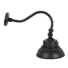 LED Outdoor Gooseneck Wall Lights - Medium 25 Watts - 3000 Lumens - Color Selectable 30K/40K/50K - 120-277V - Integrated Photocell - Black Finish