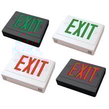 LED Plastic Remote Capable Exit Signs - Commercial Surface Mounted Exit Fixtures - Choose Your Letter and Housing Color