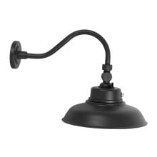 LED Outdoor Gooseneck Wall Lights - Large 40 Watts - 4800 Lumens - Color Selectable 30K/40K/50K - 120-277V - Integrated Photocell - Black Finish