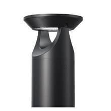 LED Solar Bollard Lights with Remote - Height 20IN - 3 Watt - 390 Lumens - 4000K Cool White - Anchor Bolts & Plate Included - Black Finish