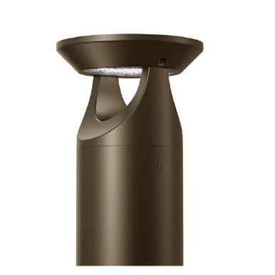 LED Solar Bollard Lights with Remote - Hight 14IN - 3 Watt - 390 Lumens - 4000K Cool White - Anchor Bolts & Plate Included - Bronze Finish