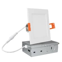 6 Inch Square Edge Lit Recessed LED Downlight - 15 Watt- 900 Lumens - Color Selectable 27K/30K/35K/40K/50K - 120V - Dimmable - Recessed Can Not Required