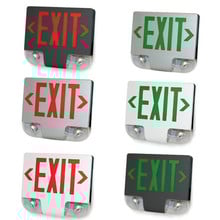 LED Aluminum Exit Combos - Commercial Exit Fixtures With Flood Lighting - Choose Your Letter and Housing Color