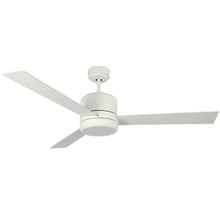 52 Inch White Finish Plywood 3-Blade Ceiling Fan & Light - 120V - 19W - 3000K Soft White - Wall Switch Included