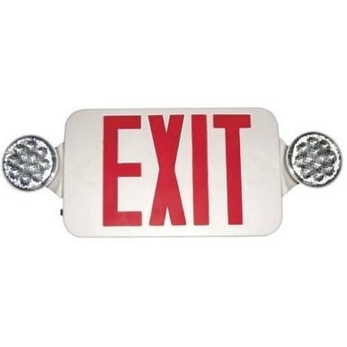 Superior Lighting CTXTEU3RW - Exit Emergency Light Combo, White Sign with Red Letters - With 90 Minute Battery Back-Up