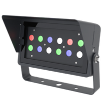 DMX512 Compatible RGBW Color Changing Flood Light Black Square Fixture 36W With Half Glare Shield