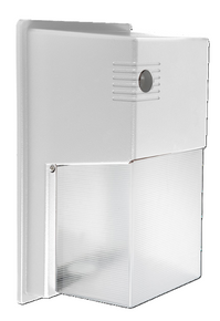 LED Rectangle Wall Pack With Photocell - Selectable 13/20/26 Watt - 4230 Max Lumens - Color Selectable 30K/40K/50K - 120-277V - White Finish